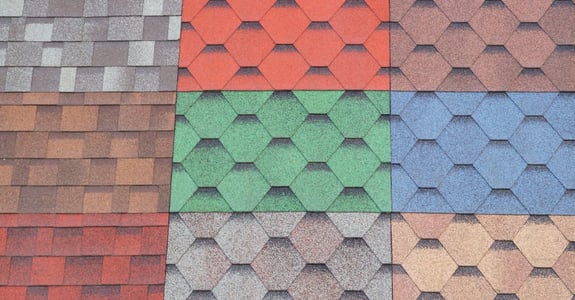 roof shingles in a variety of colors